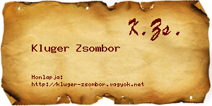 Kluger Zsombor névjegykártya
